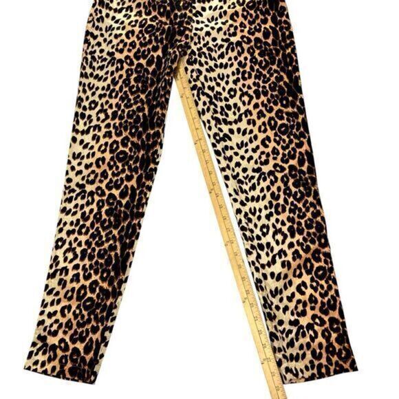 Verge Girl Pants Womens 10 Brown Cheetah Print 90’s Afterparty Stretch Pull On - Picture 13 of 16
